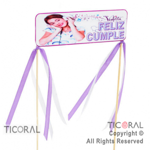 PASACALLE MINI VIOLETTA FELIZ CUMPLEAOS X 3